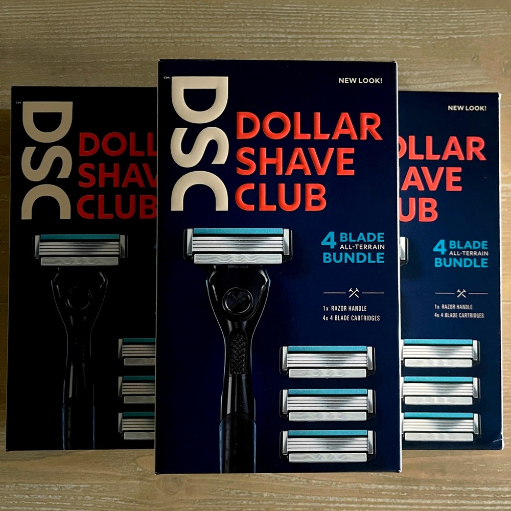 NEW Dollar Shave Club Razor 4 Blade All-Terrain Bundle (3 Pack Bundle)